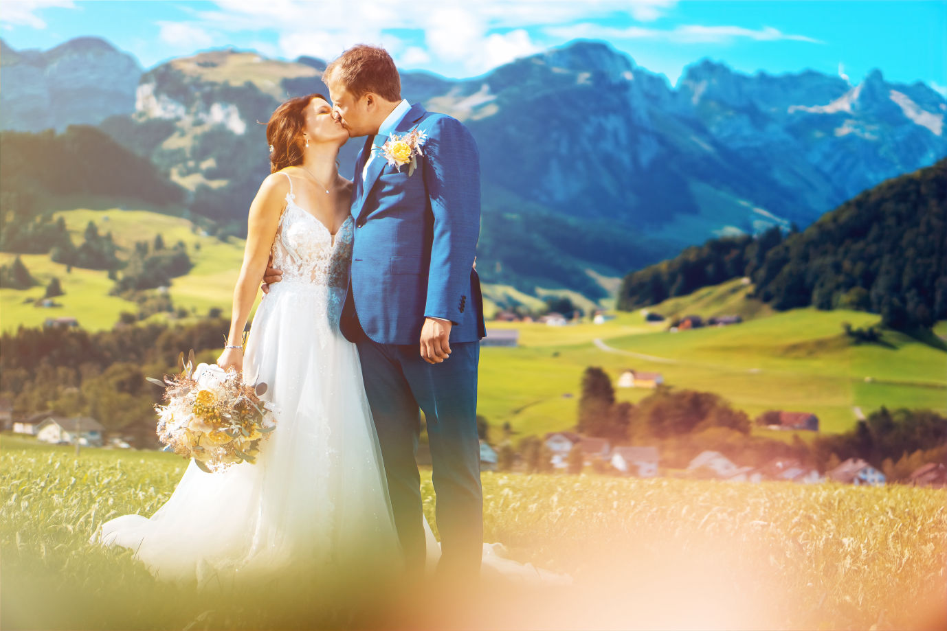 Brautpaar bei einer Hochzeit im Appenzell